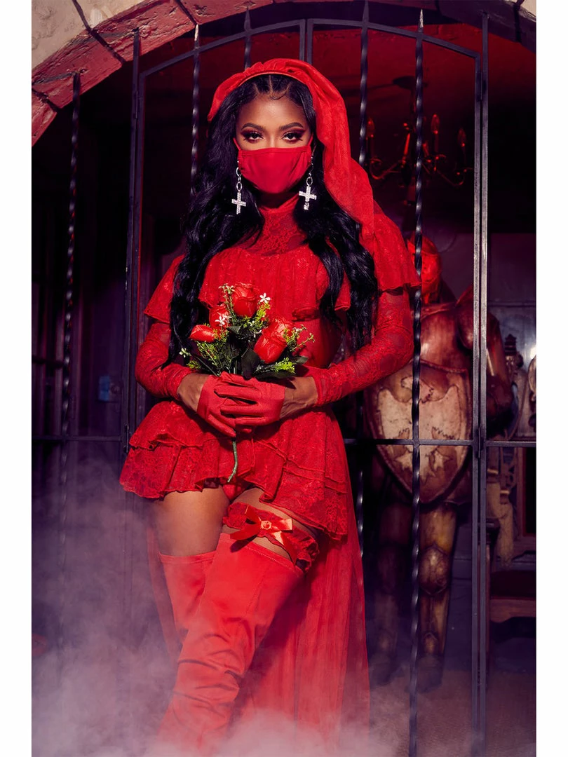 Forplay Beetle Bride Sexy Red Lydia Deetz Beetlejuice 6 Piece Costume Set Costumes 4 Forplay Beetle Bride Sexy Red Lydia Deetz Beetlejuice 6 Piece Costume Set Costumes