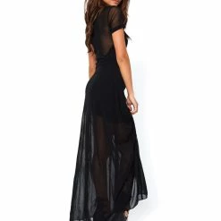 Leg Avenue Costumes DIY Halloween Costume Sheer Mesh High Slit Long Dress 6 Leg Avenue Costumes DIY Halloween Costume Sheer Mesh High Slit Long Dress