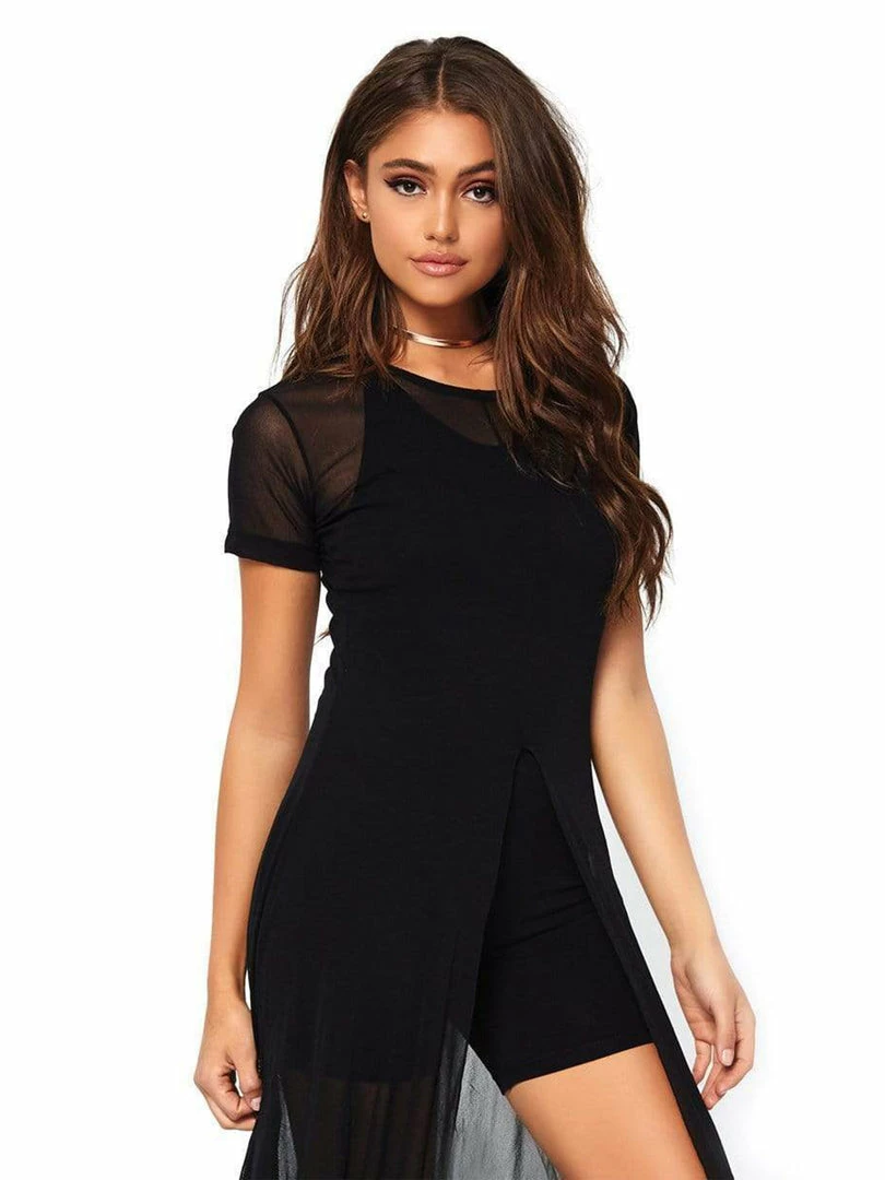 Leg Avenue Costumes DIY Halloween Costume Sheer Mesh High Slit Long Dress 1 Leg Avenue Costumes DIY Halloween Costume Sheer Mesh High Slit Long Dress