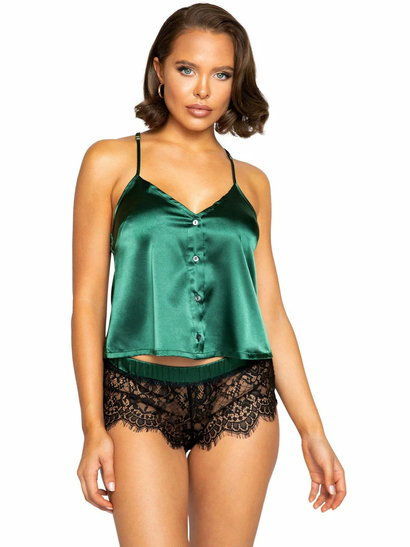 Roma Costumes Christmas Emerald Green Elegant Satin Pyjama Set 1 Roma Costumes Christmas Emerald Green Elegant Satin Pyjama Set