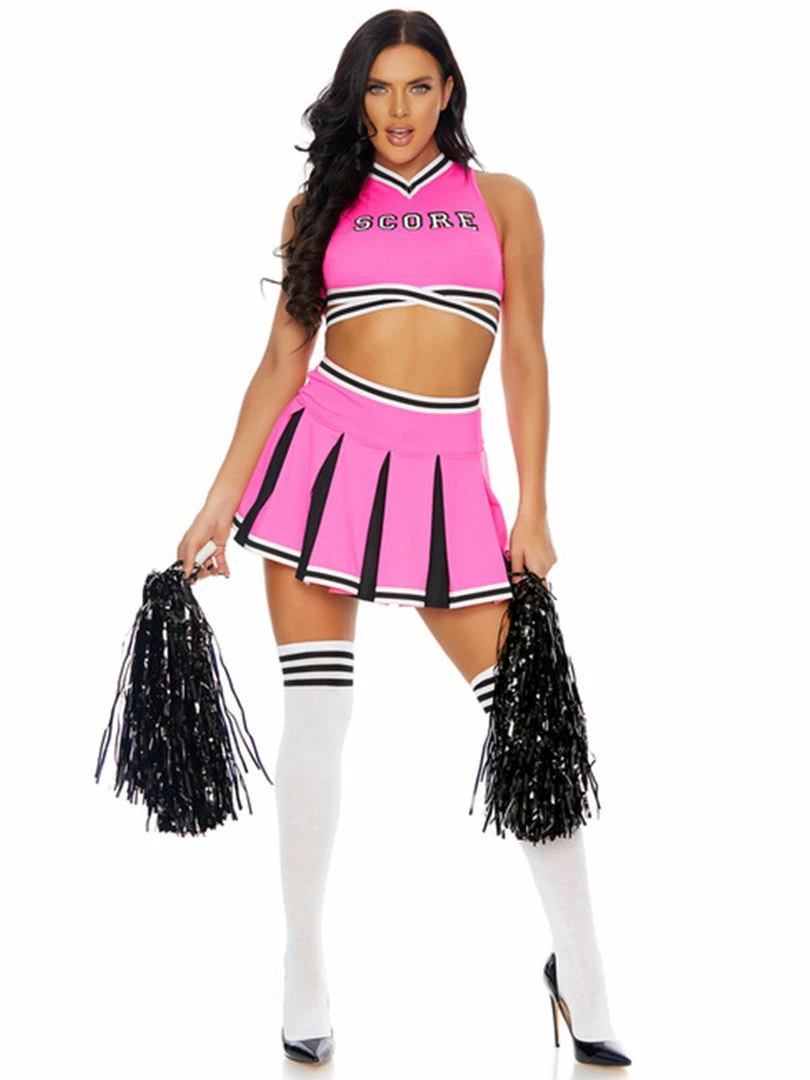 Forplay Score! 4 Piece Sexy Pink Cheerleading Costume 3 Forplay Score! 4 Piece Sexy Pink Cheerleading Costume