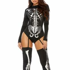 Forplay Pick A Bone Sexy Skeleton Zipfront Bodysuit Costume