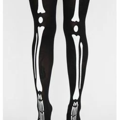 Leg Avenue Womens Costumes Womens Halloween Skeleton Print Bone Tights