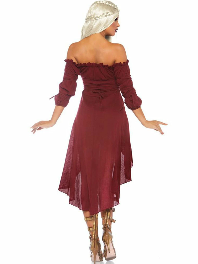 Leg Avenue Gauze Pirate Wench Peasant Dress Burgundy Red 2 Leg Avenue Gauze Pirate Wench Peasant Dress Burgundy Red