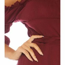 Leg Avenue Gauze Pirate Wench Peasant Dress Burgundy Red 9 Leg Avenue Gauze Pirate Wench Peasant Dress Burgundy Red