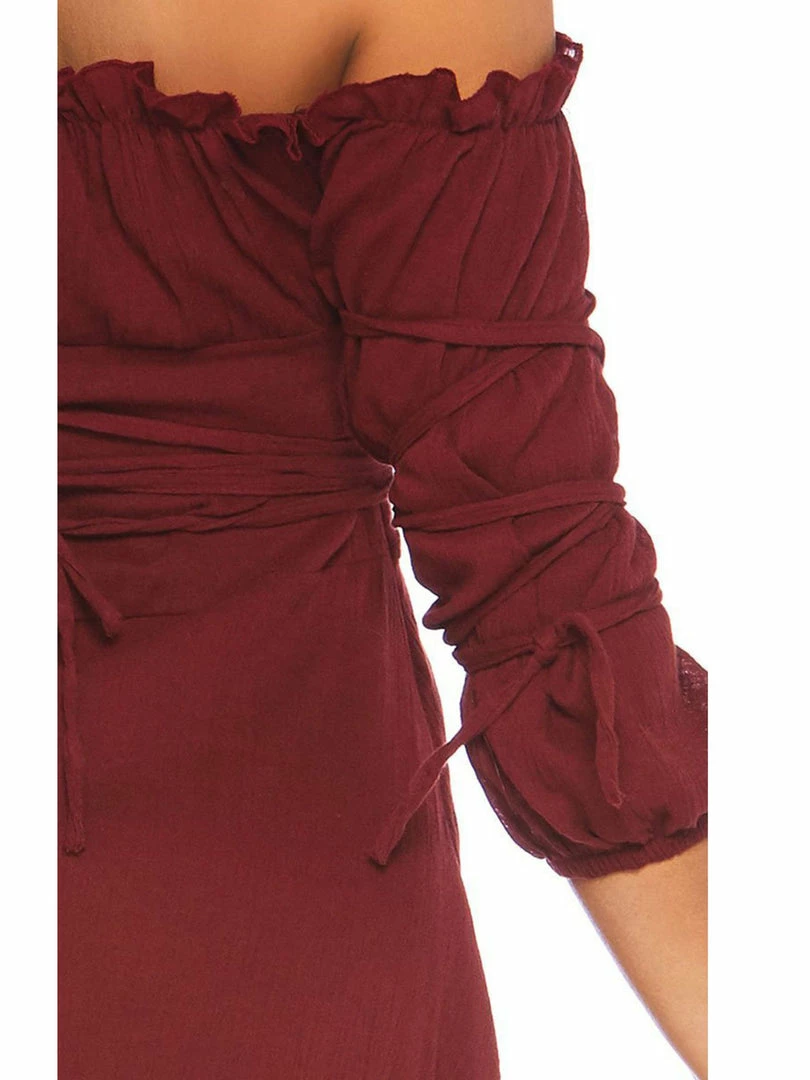 Leg Avenue Gauze Pirate Wench Peasant Dress Burgundy Red 6 Leg Avenue Gauze Pirate Wench Peasant Dress Burgundy Red