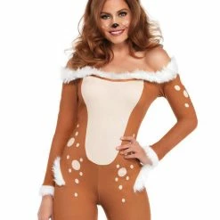 Leg Avenue Women's Darling Reindeer Sexy Bodysuit Costume