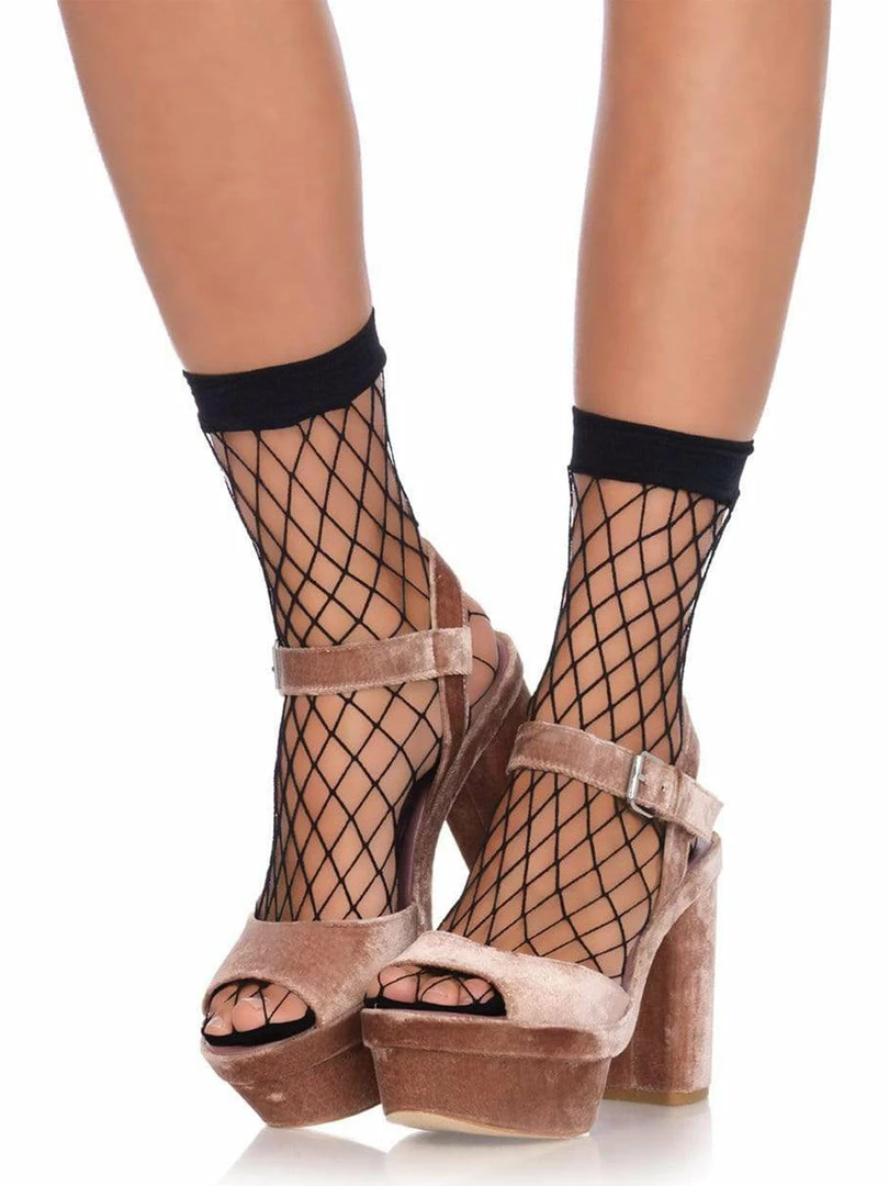 Leg Avenue Black Diamond Net Anklets Hosiery 1 Leg Avenue Black Diamond Net Anklets Hosiery