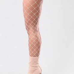 Leg Avenue Christmas Festival Favourite Diamond Fishnet Tights In White