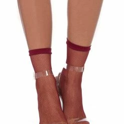 Leg Avenue Ruby Fishnet Ankle Socks Hosiery