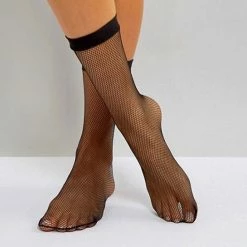 Leg Avenue Hosiery Black Fishnet Ankle Socks