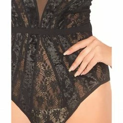 Leg Avenue Lingerie So In Love Black Velvet & Lace Bodysuit 7 Leg Avenue Lingerie So In Love Black Velvet & Lace Bodysuit