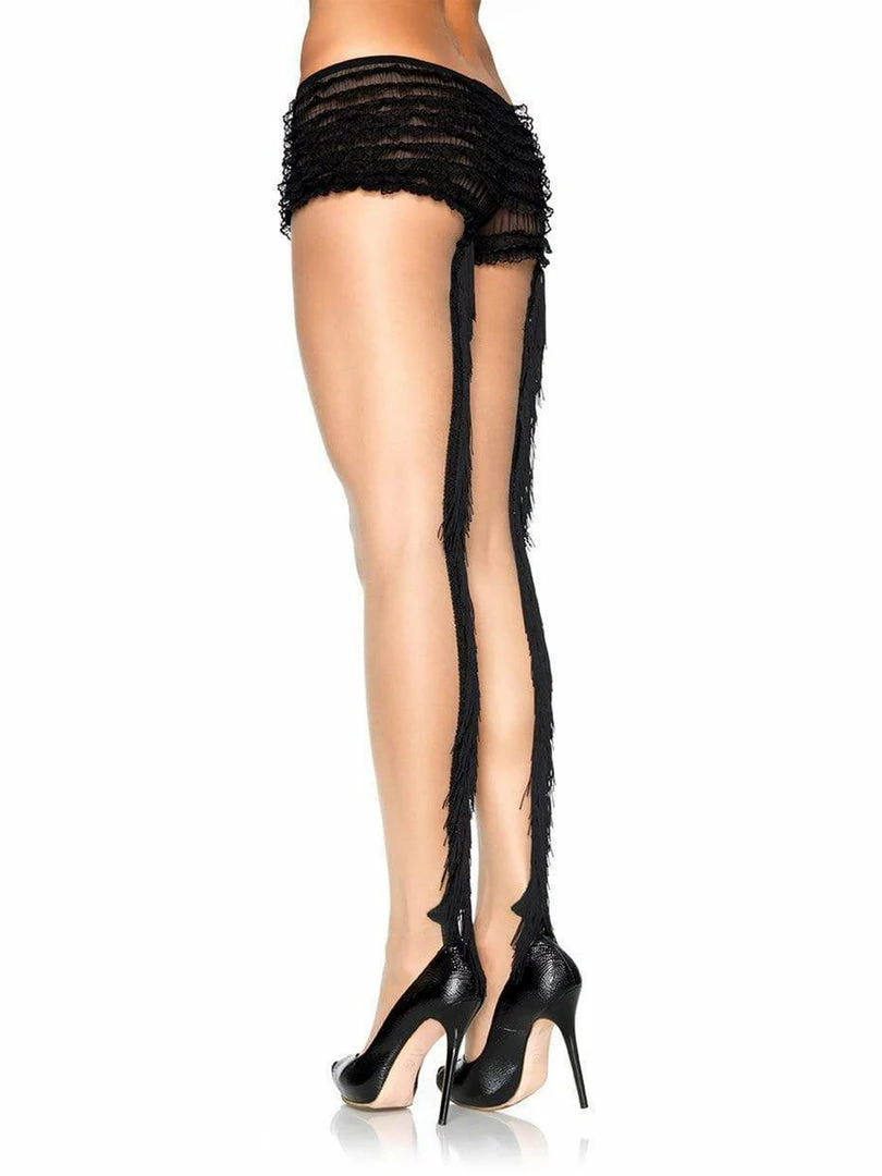 Leg Avenue Nude Pantyhose With Black Fringe Backseam 3 Leg Avenue Nude Pantyhose With Black Fringe Backseam