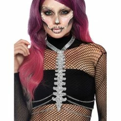 Leg Avenue Costumes Glitter Skeleton Bone Body Harness With Chains
