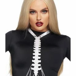 Leg Avenue Costumes Glitter Skeleton Bone Body Harness With Chains