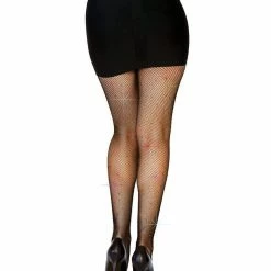 Leg Avenue Hosiery Rainbow Rhinestone Fishnet Tights Black