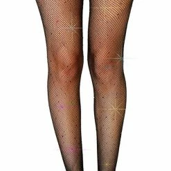 Leg Avenue Hosiery Rainbow Rhinestone Fishnet Tights Black