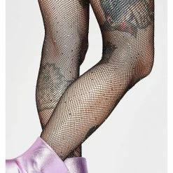 Leg Avenue Hosiery Rainbow Rhinestone Fishnet Tights Black
