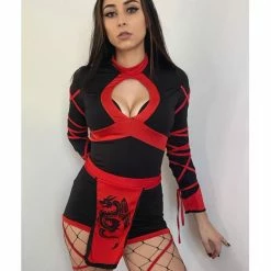 Leg Avenue Red & Black Deadly Sexy Dragon Ninja Costume 11 Leg Avenue Red & Black Deadly Sexy Dragon Ninja Costume