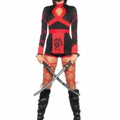 Leg Avenue Red & Black Deadly Sexy Dragon Ninja Costume 15 Leg Avenue Red & Black Deadly Sexy Dragon Ninja Costume