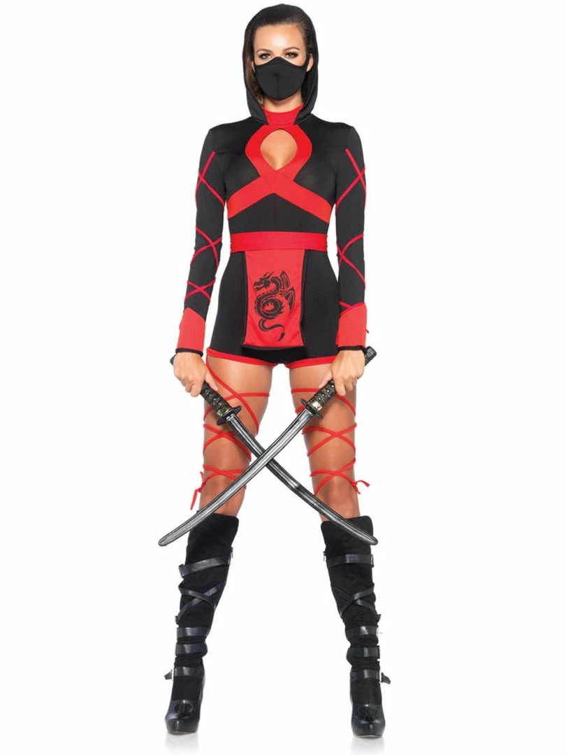 Leg Avenue Red & Black Deadly Sexy Dragon Ninja Costume 8 Leg Avenue Red & Black Deadly Sexy Dragon Ninja Costume