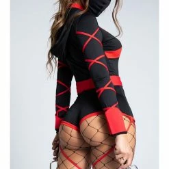 Leg Avenue Red & Black Deadly Sexy Dragon Ninja Costume 10 Leg Avenue Red & Black Deadly Sexy Dragon Ninja Costume