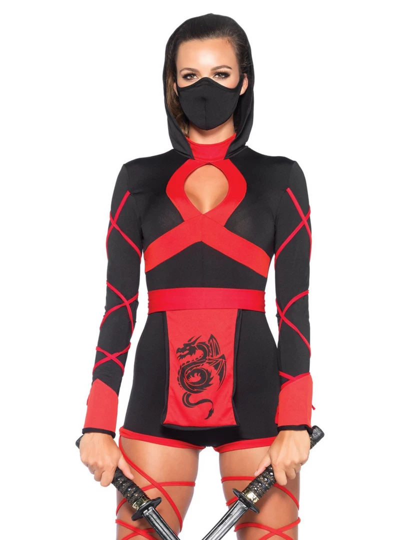 Leg Avenue Red & Black Deadly Sexy Dragon Ninja Costume 5 Leg Avenue Red & Black Deadly Sexy Dragon Ninja Costume