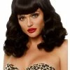 Leg Avenue Rockabilly Retro Bang Curly Bob Wig Black