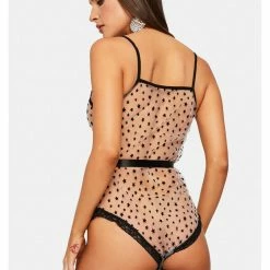 Leg Avenue Starry Eyed Sheer Flocked Star Print Bodysuit