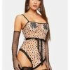 Leg Avenue Starry Eyed Sheer Flocked Star Print Bodysuit