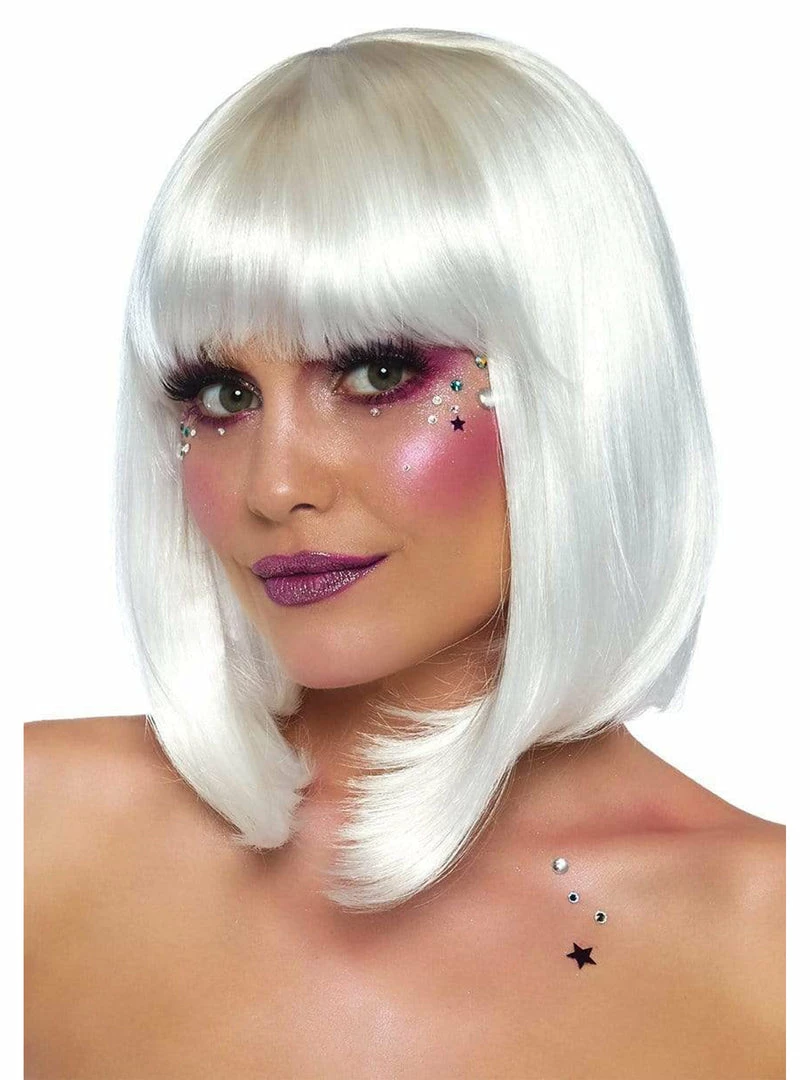 Leg Avenue Costumes Glow In The Dark Short Blonde Bob Wig UV Wig 1 Leg Avenue Costumes Glow In The Dark Short Blonde Bob Wig UV Wig