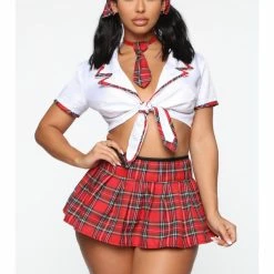 Leg Avenue Costumes Miss Prep Red Plaid School Girl Uniform Costume