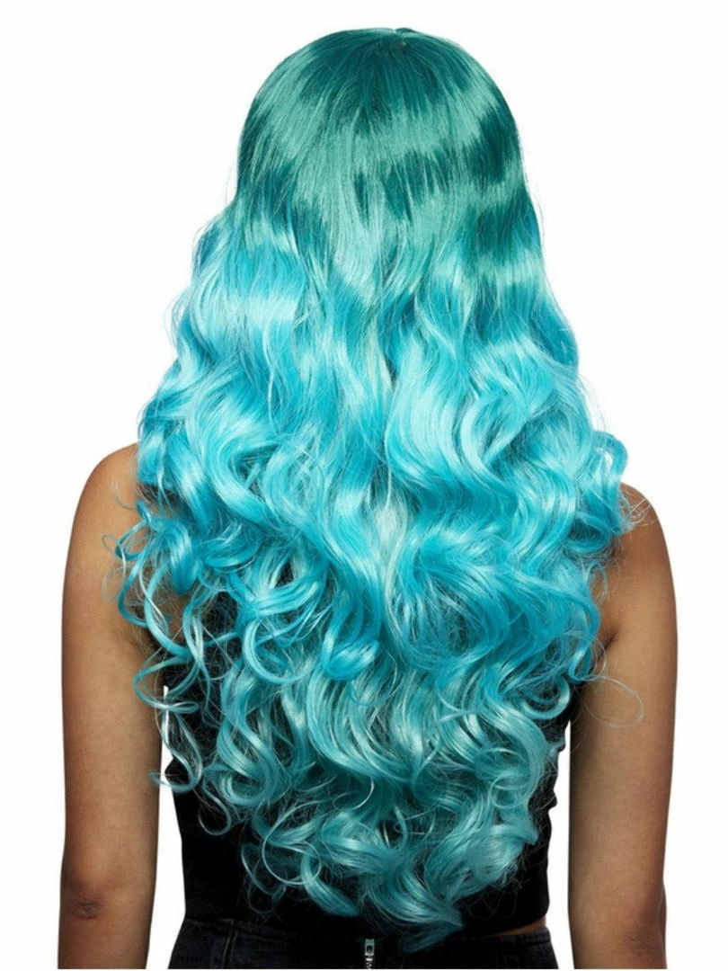SMIFFYS Long Wavy Ombre Turquoise Mermaid Wig By Manic Panic 3 SMIFFYS Long Wavy Ombre Turquoise Mermaid Wig By Manic Panic
