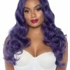 Leg Avenue Womens Long Wavy Purple Mermaid Wig Costumes