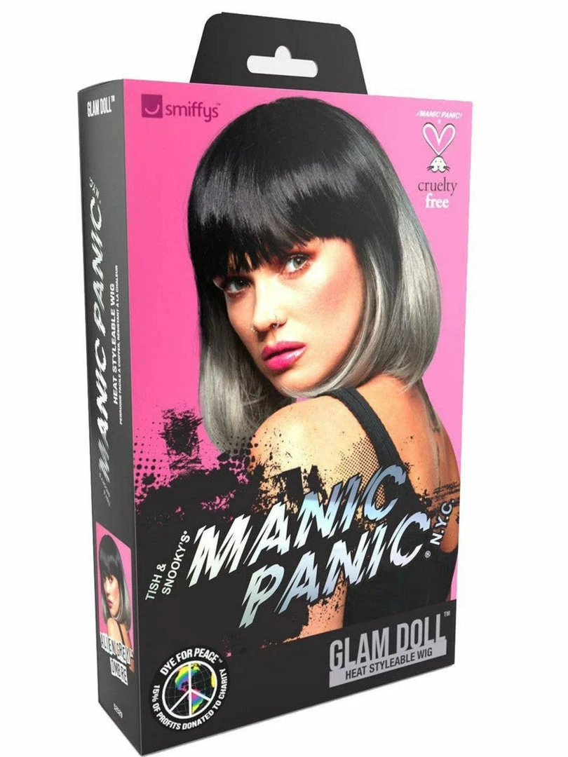 SMIFFYS Manic Panic Glam Doll Grey & Black Ombre Wig Wigs 5 SMIFFYS Manic Panic Glam Doll Grey & Black Ombre Wig Wigs