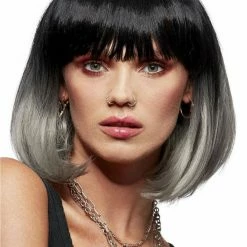 SMIFFYS Manic Panic Glam Doll Grey & Black Ombre Wig Wigs 6 SMIFFYS Manic Panic Glam Doll Grey & Black Ombre Wig Wigs