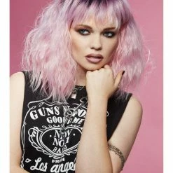 SMIFFYS Manic Panic Cotton Candy Pink Wig With Dark Root Wigs