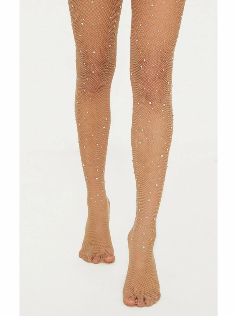 Shop Fortune Kendall Nude Sparkle Glitter Crystalized Rhinestone Fishnet Tights 2 Shop Fortune Kendall Nude Sparkle Glitter Crystalized Rhinestone Fishnet Tights