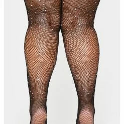Leg Avenue Plus Size Black Crystalized Rhinestone Fishnet Suspender Pantyhose 7 Leg Avenue Plus Size Black Crystalized Rhinestone Fishnet Suspender Pantyhose