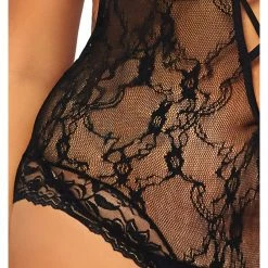 Leg Avenue Mysterious Game Plus Size Floral Lace Bodysuit