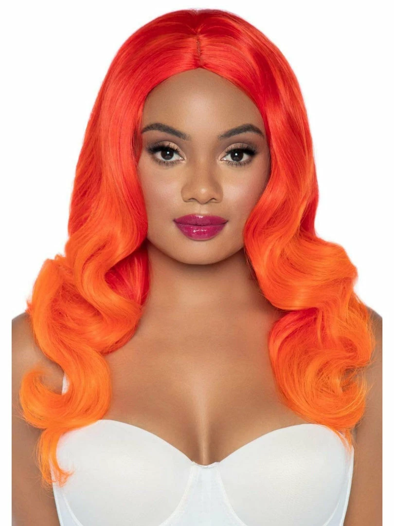 Leg Avenue Orange Ombre Long Wavy Wig 1 Leg Avenue Orange Ombre Long Wavy Wig