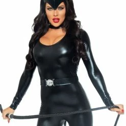 Leg Avenue Costumes Sleek Feline Femme Fatale Catsuit Costume