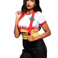 Leg Avenue Costumes Womens 2-Piece Red Hot Firefighter Uniform Costume 12 Leg Avenue Costumes Womens 2-Piece Red Hot Firefighter Uniform Costume