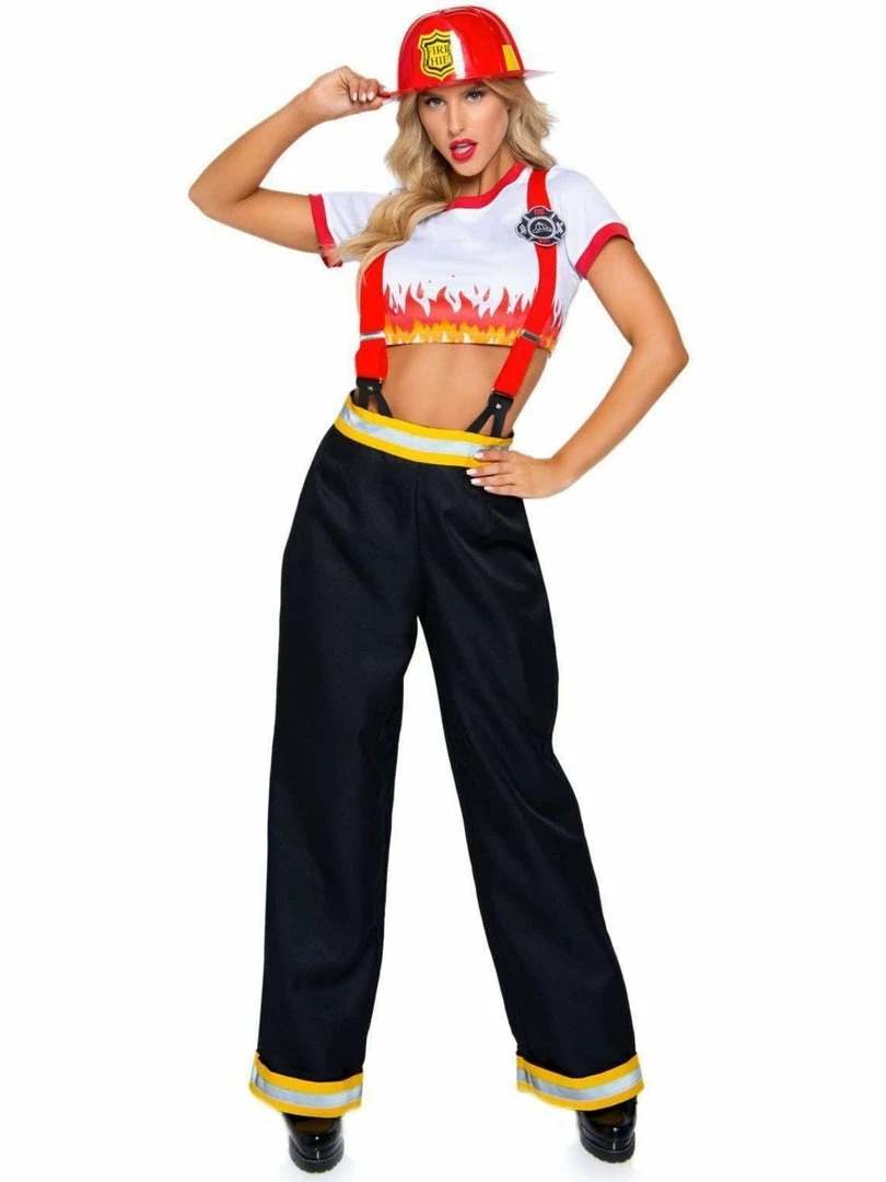 Leg Avenue Costumes Womens 2-Piece Red Hot Firefighter Uniform Costume 3 Leg Avenue Costumes Womens 2-Piece Red Hot Firefighter Uniform Costume