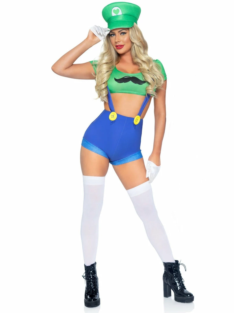 Leg Avenue Costumes Sexy Mario Brothers Gamer Sidekick Luigi Costume 2 Leg Avenue Costumes Sexy Mario Brothers Gamer Sidekick Luigi Costume