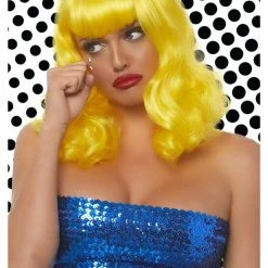 Leg Avenue Yellow Curly Bob Costume Rave Wig 6 Leg Avenue Yellow Curly Bob Costume Rave Wig