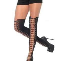 Leg Avenue Faux Thigh High Boot Detail Sheer Pantyhose