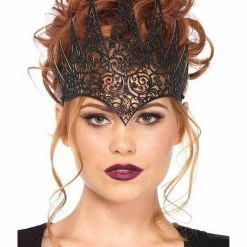 Leg Avenue Glittery Black Royal Crown Costume Accessory