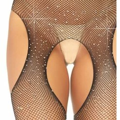 Leg Avenue Plus Size Black Crystalized Rhinestone Fishnet Suspender Pantyhose 8 Leg Avenue Plus Size Black Crystalized Rhinestone Fishnet Suspender Pantyhose