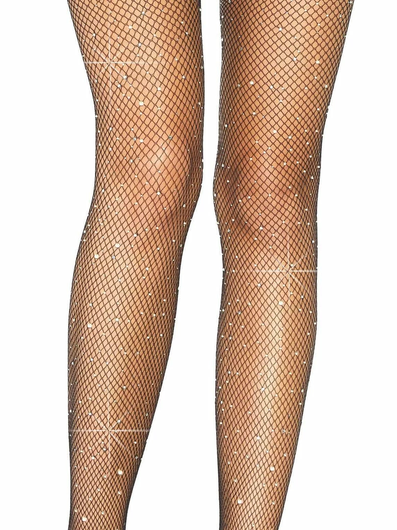 Leg Avenue Plus Size Black Crystalized Rhinestone Fishnet Suspender Pantyhose 5 Leg Avenue Plus Size Black Crystalized Rhinestone Fishnet Suspender Pantyhose